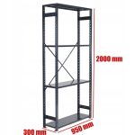 Regał metalowy antracyt 200x95x30 4 półki 150/1200 kg