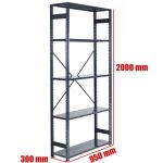 Regał metalowy antracyt 200x95x30 5 półek 150/1200 kg