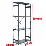 Regał metalowy antracyt 200x95x40 4 półki 150/1200 kg