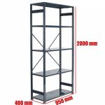 Regał metalowy antracyt 200x95x40 5 półek 150/1200 kg