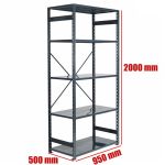 Regał metalowy antracyt 200x95x50 5 półek 150/1200 kg