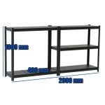 Regał metalowy czarny 200x100x40 5 półek 150 kg 