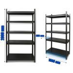 Regał metalowy czarny 200x100x40 5 półek 150 kg 