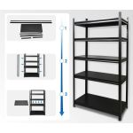 Regał metalowy czarny 200x100x40 5 półek 150 kg 