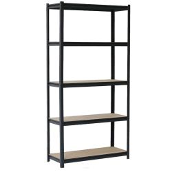 Regał metalowy czarny MDF 200x100x40 5 półek 150 kg 