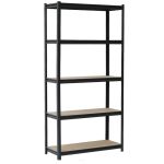 Regał metalowy czarny MDF 200x100x50 5 półek 150 kg