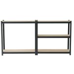 Regał metalowy czarny MDF 200x100x50 5 półek 150 kg