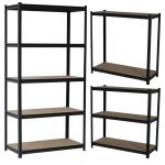 Regał metalowy czarny MDF 200x100x50 5 półek 150 kg