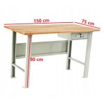 STÓŁ WARSZTATOWY  DS 150x75x90 1X SZUFLADA