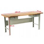 STÓŁ WARSZTATOWY DXLS  200x75x90 2X SZUFLADA